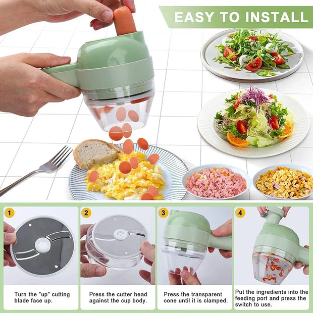 4-in-1 Electric Vegetable Chopper by Luxores
